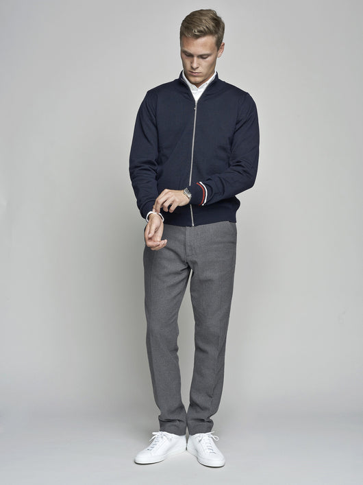 Cardigan Zip Knit, Navy