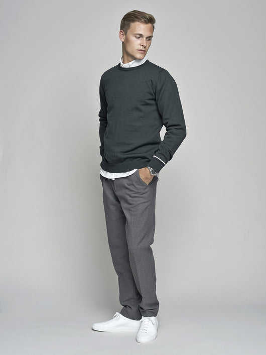 Crew Neck Knit, Racing Green